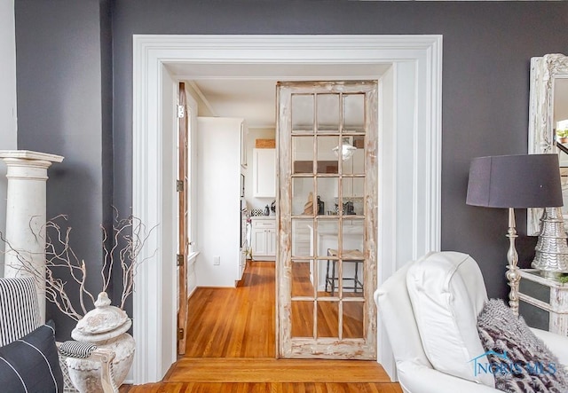 interior space featuring light wood-style floors