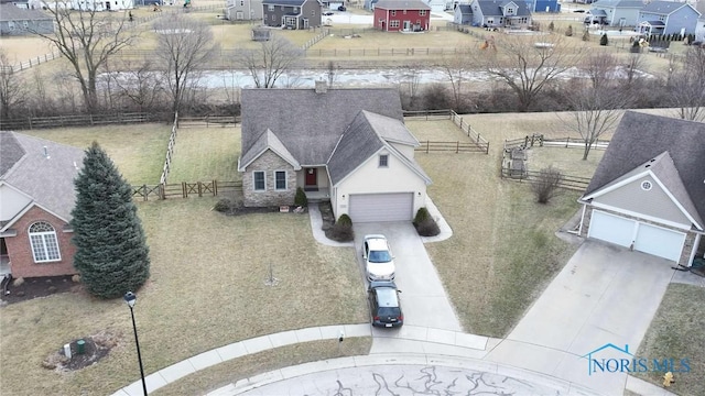 aerial view featuring a residential view