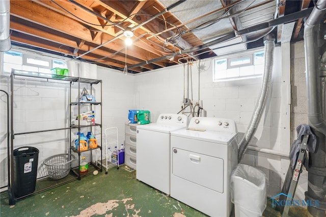 laundry area featuring laundry area and separate washer and dryer