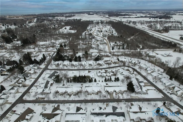 view of snowy aerial view