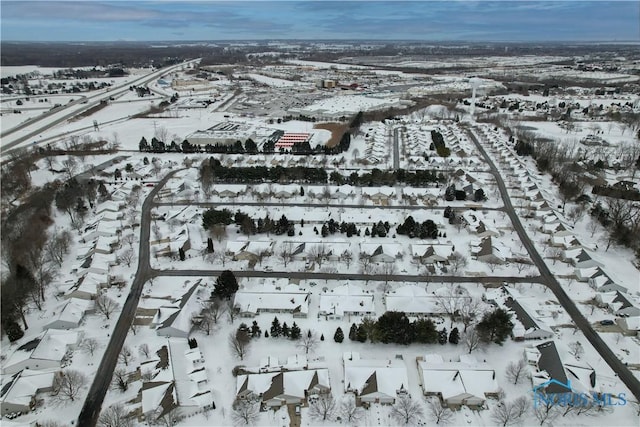 view of snowy aerial view