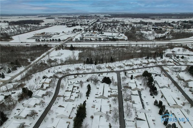 view of snowy aerial view