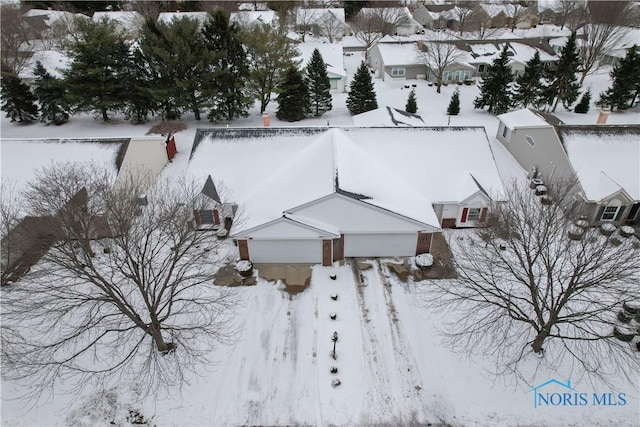 view of snowy aerial view