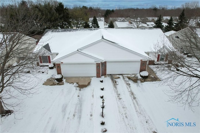 view of snowy aerial view