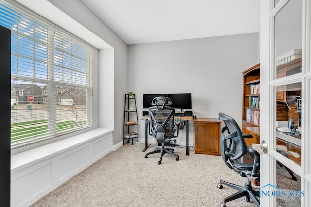 office area featuring carpet floors