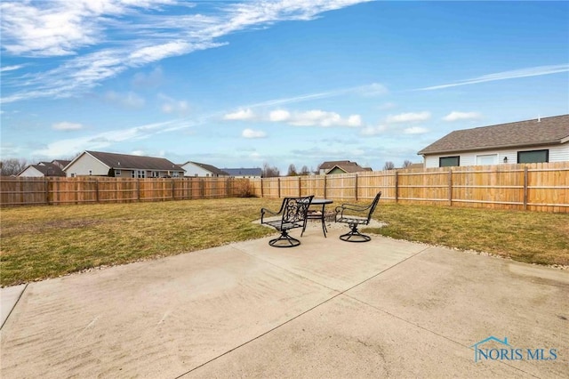 view of patio featuring a fenced backyard