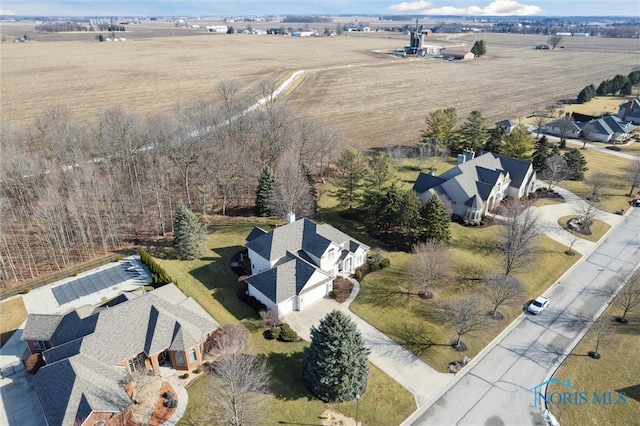 drone / aerial view with a rural view