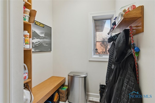 mudroom featuring baseboards