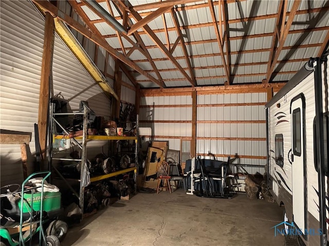 storage room with a garage