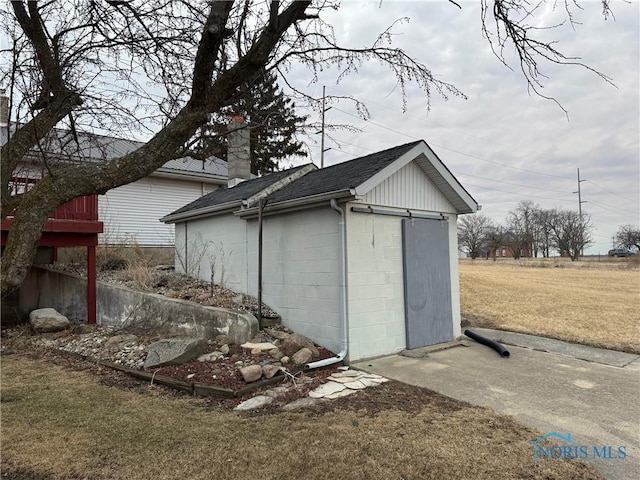 view of shed