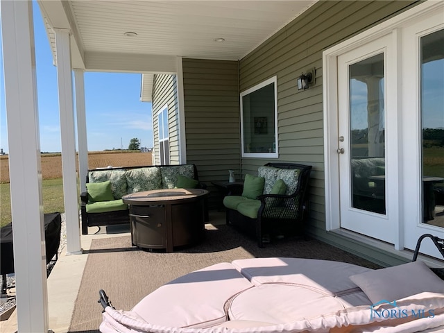 view of patio / terrace featuring an outdoor living space