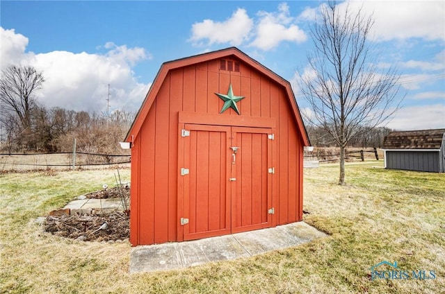 view of shed