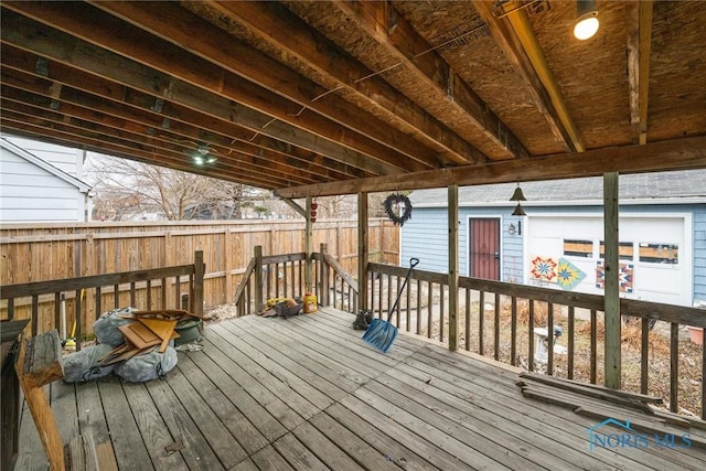 wooden deck with fence