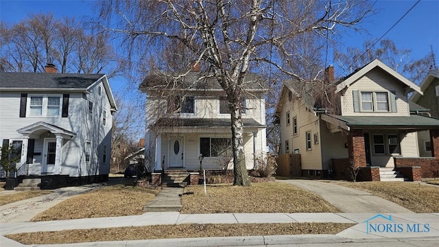 view of front of property with a porch