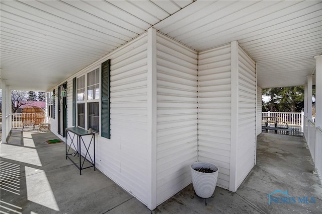 view of patio featuring covered porch