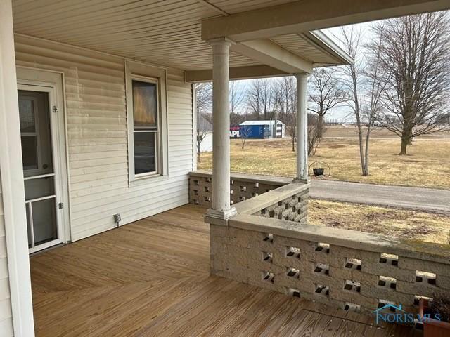 wooden deck with covered porch