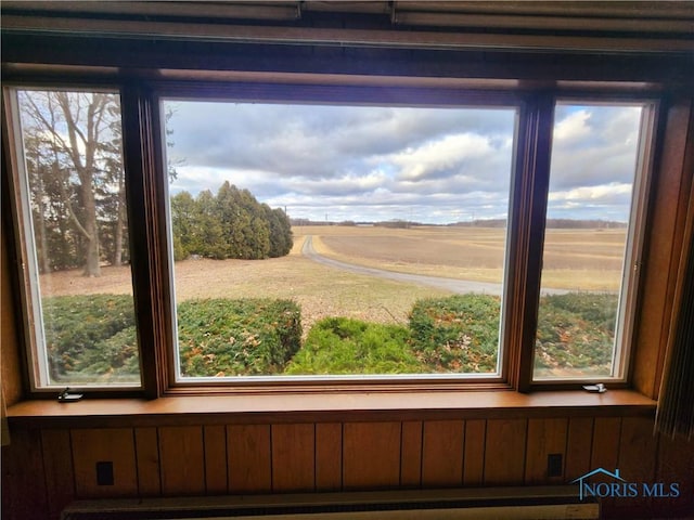 interior details with a rural view