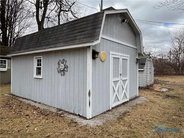 view of shed