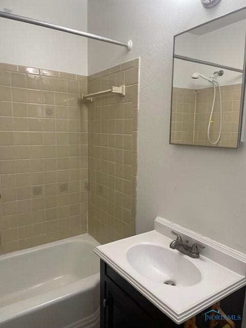 full bathroom featuring shower / bathing tub combination and vanity