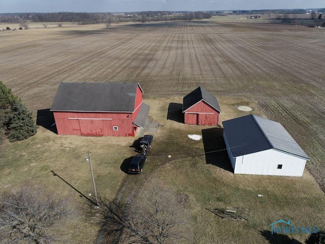 bird's eye view with a rural view