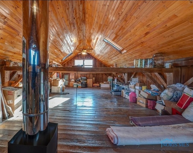 view of unfinished attic