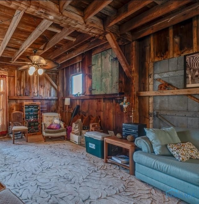 view of unfinished attic