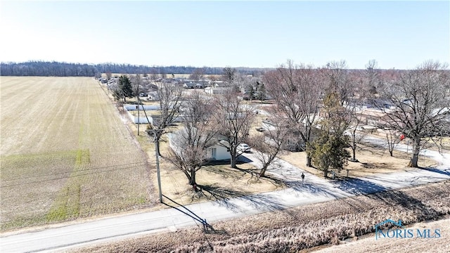 aerial view featuring a rural view