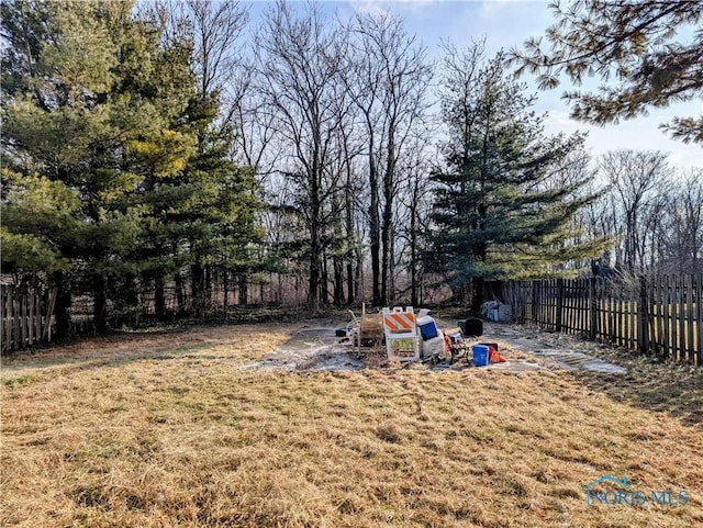 view of yard featuring fence