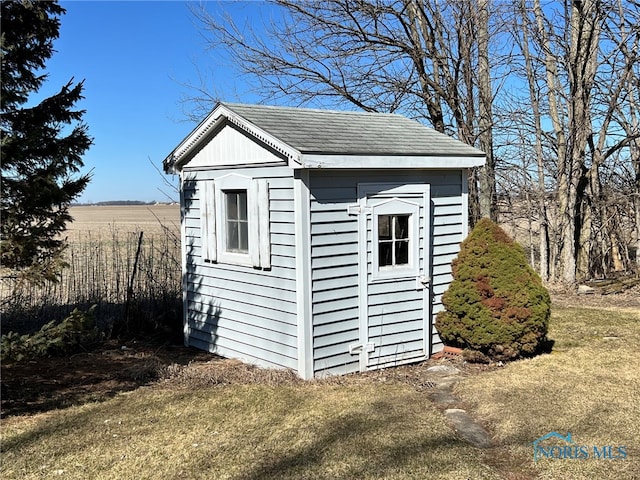 view of shed