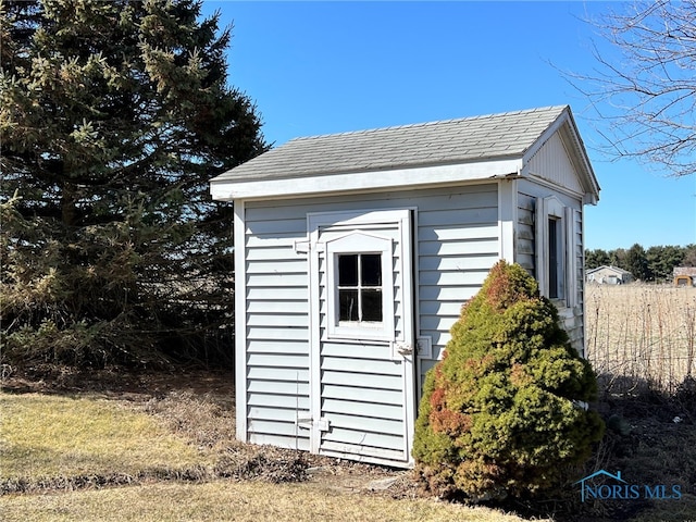 view of shed