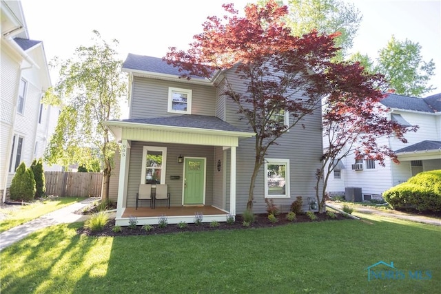 905 Washington Ave, Findlay, OH 45840 - view of front of house featuring a porch, roof with shingles, and central AC