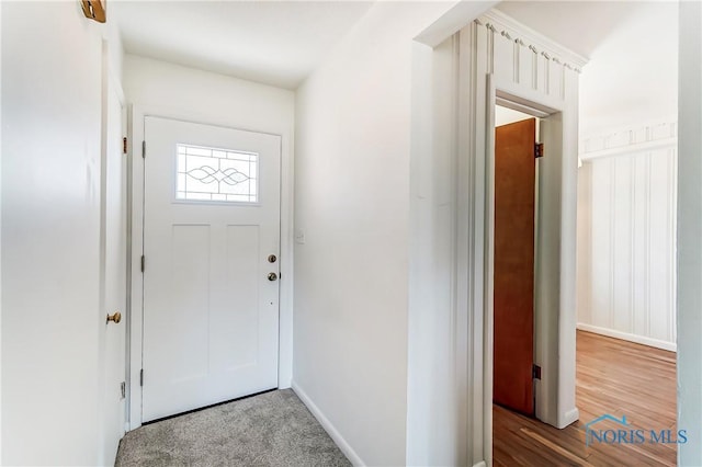 entryway with baseboards