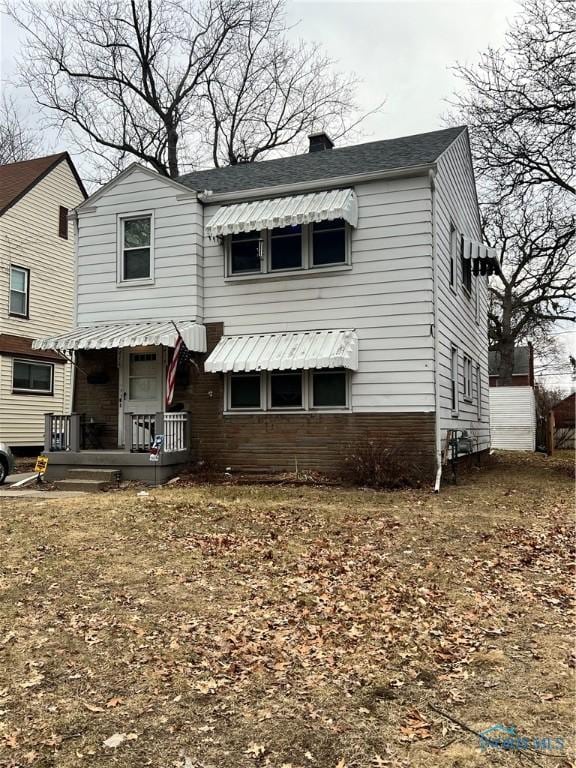 view of front of home featuring covered porch