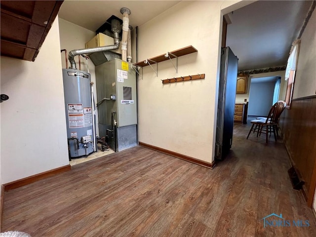 utility room with water heater