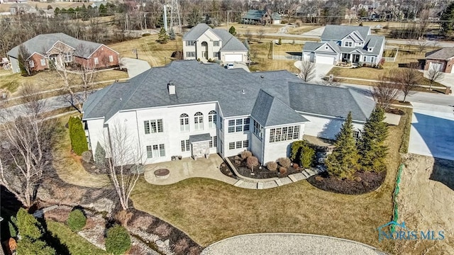 bird's eye view with a residential view