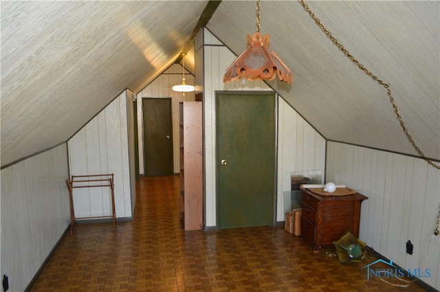 bonus room featuring vaulted ceiling