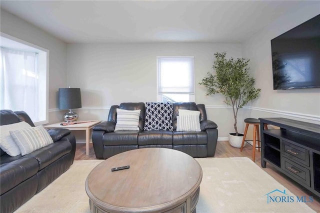 living room featuring wood finished floors