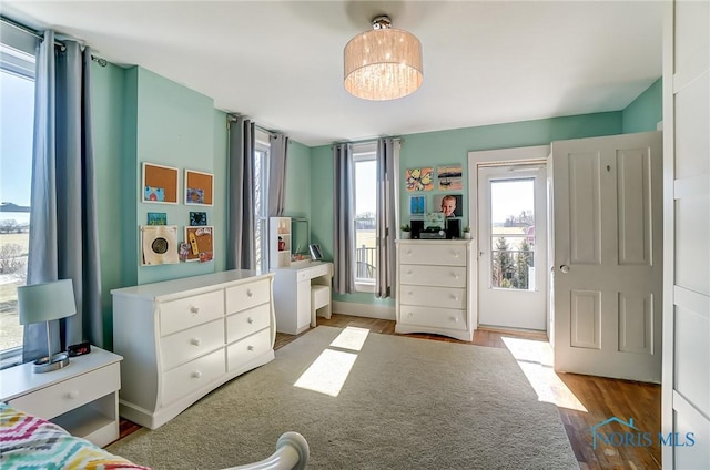 bedroom with wood finished floors