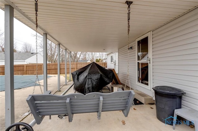 view of patio with a fenced backyard