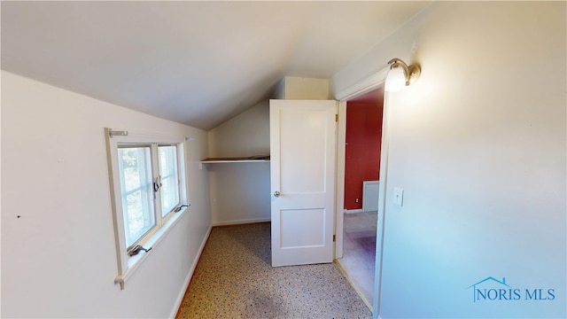 interior space with lofted ceiling