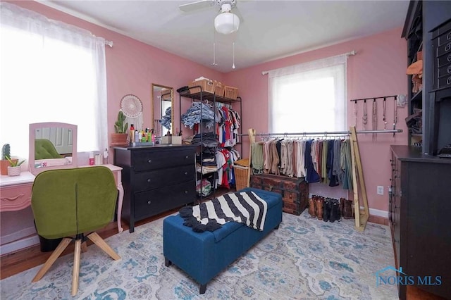 bedroom with a ceiling fan