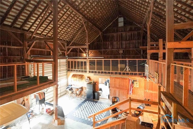 interior space with vaulted ceiling