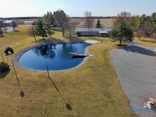 view of pool with a dock