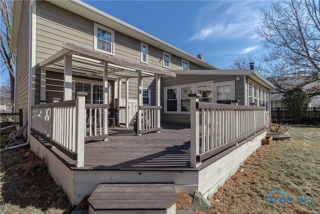 deck featuring fence