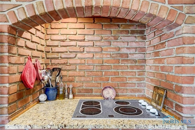 room details with electric stovetop and light countertops