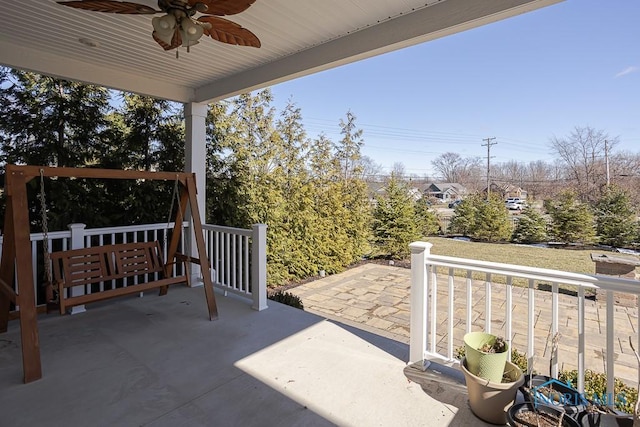 view of patio with a ceiling fan