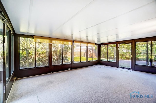 view of unfurnished sunroom