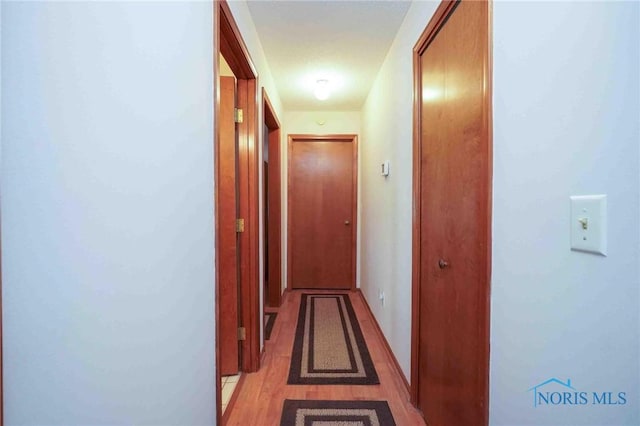 hall featuring light wood-style flooring