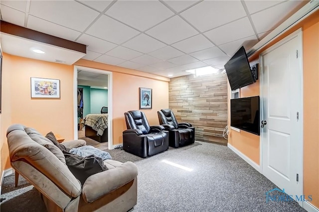 7221 Apache Trl, Holland, OH 43528 - carpeted cinema featuring a drop ceiling and baseboards