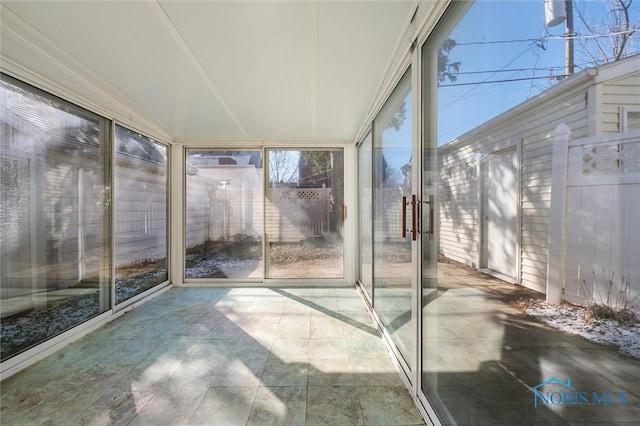 view of unfurnished sunroom